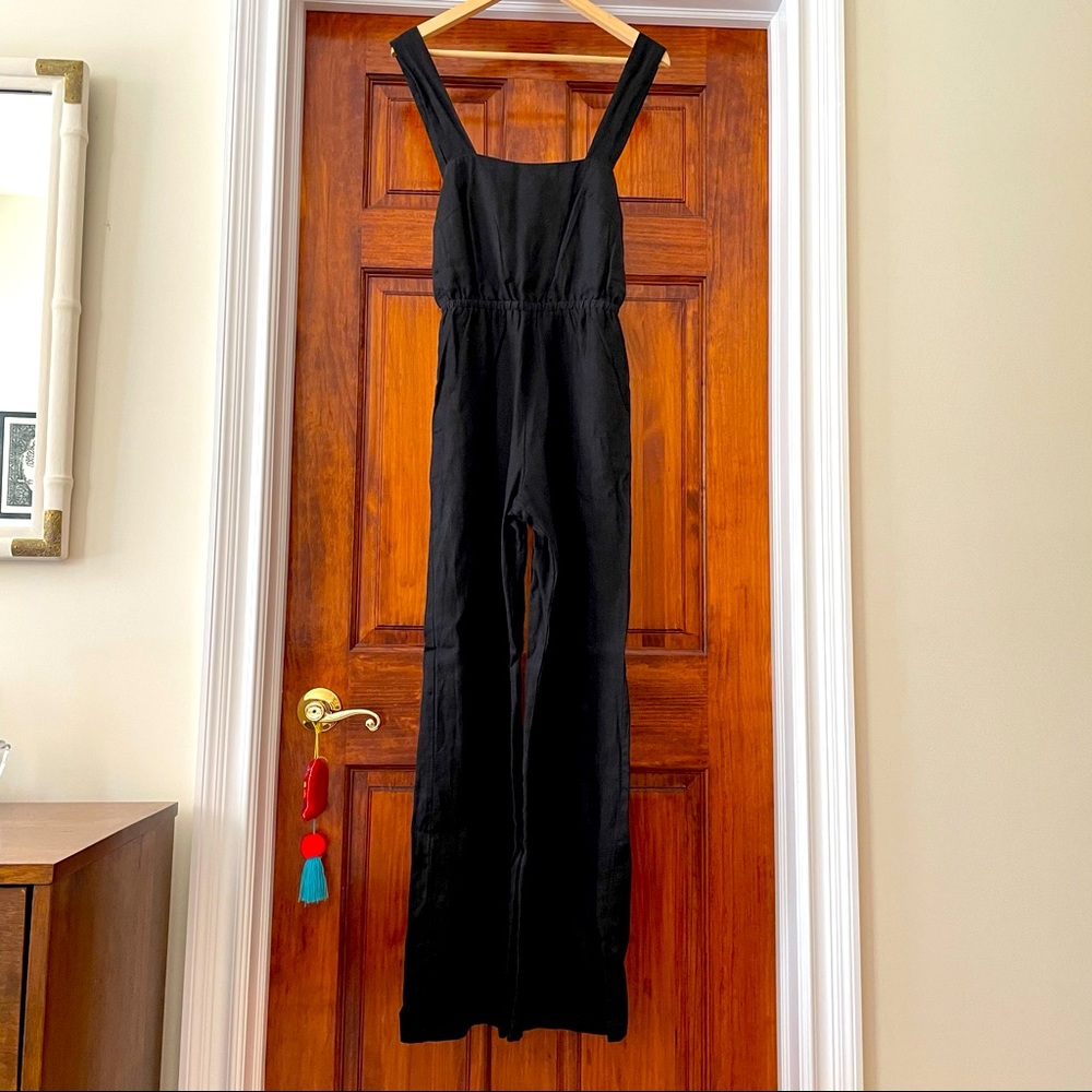 Reformation Square Neck Apron Jumpsuit